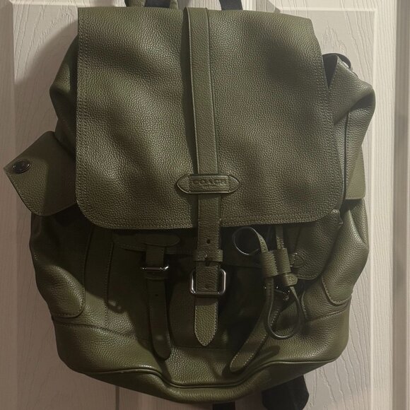 Coach leather backpack - Olive - Large - Picture 1 of 2